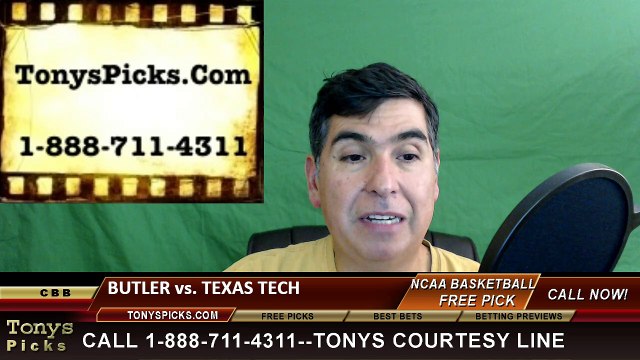 College Basketball Free Pick Texas Tech Red Raiders vs. Butler Bulldogs Prediction Odds Preview 3-17-2016