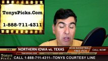 College Basketball Free Pick Texas Longhorns vs. Northern Iowa Panthers Prediction Odds Preview 3-18-2016