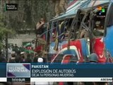 Atentado contra un autobús deja al menos 16 muertos en Pakistán