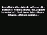 PDF Secure Mobile Ad-hoc Networks and Sensors: First International Workshop MADNES 2005 Singapore