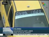 Taxistas colombianos se movilizan en rechazo a Uber