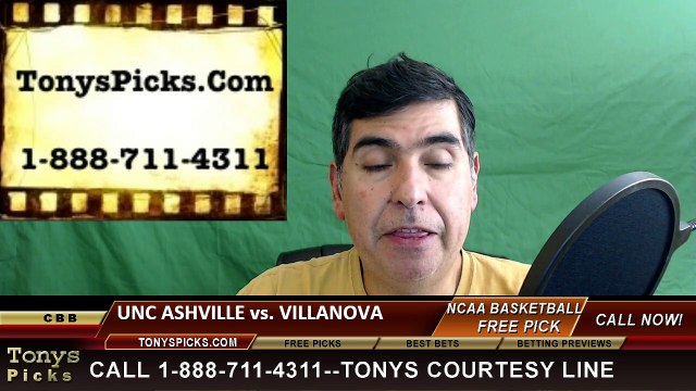 College Basketball Free Pick Villanova Wildcats vs. UNC Ashville Bulldogs Prediction Odds Preview 3-18-2016