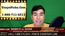 College Basketball Free Pick Xavier Musketeers vs. Weber St Wildcats Prediction Odds Preview 3-18-2016