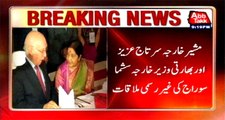 Sartaj Aziz meets Indian Foreign Minister Sushma Swaraj