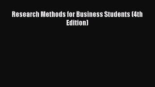 Download Research Methods for Business Students (4th Edition) PDF