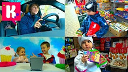 Свитс ЧЕЛЛЕНДЖ от Кати и Макса девочки против мальчиков Квест на машинах  SWEETS Challenge