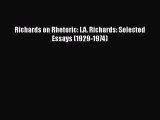 [PDF] Richards on Rhetoric: I.A. Richards: Selected Essays (1929-1974) [Download] Online