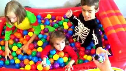 SURPRISE TOYS GIANT Ball Pit Challenge Cars Disney Princes Thomas Trains Minions GIANT Surprise Eggs