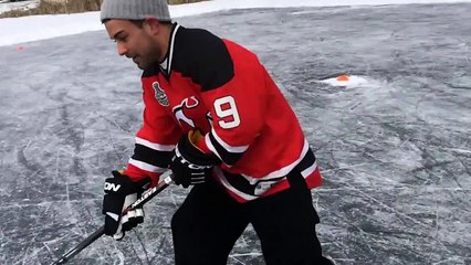 Pond Hockey drills with Ryan Pizzo Easton Synergy HTX hockey stick E36 curve