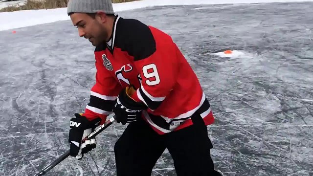 Pond Hockey drills with Ryan Pizzo Easton Synergy HTX hockey stick E36 curve