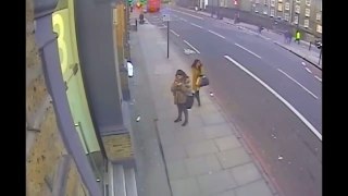 Thieves on moped steal pedestrians phones Double snatch.