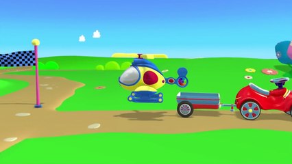 Мультфильмы 3D. Вертолет, Красная машинка и Экскаватор. Мультики для самых маленьких.