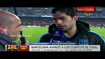 Luis Suarez Entrevista Luego del Triunfo [Barcelona vs Arsenal 3-1] UCL 16-03-2016
