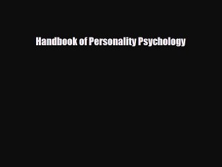 Download Handbook of Personality Psychology [PDF] Full Ebook