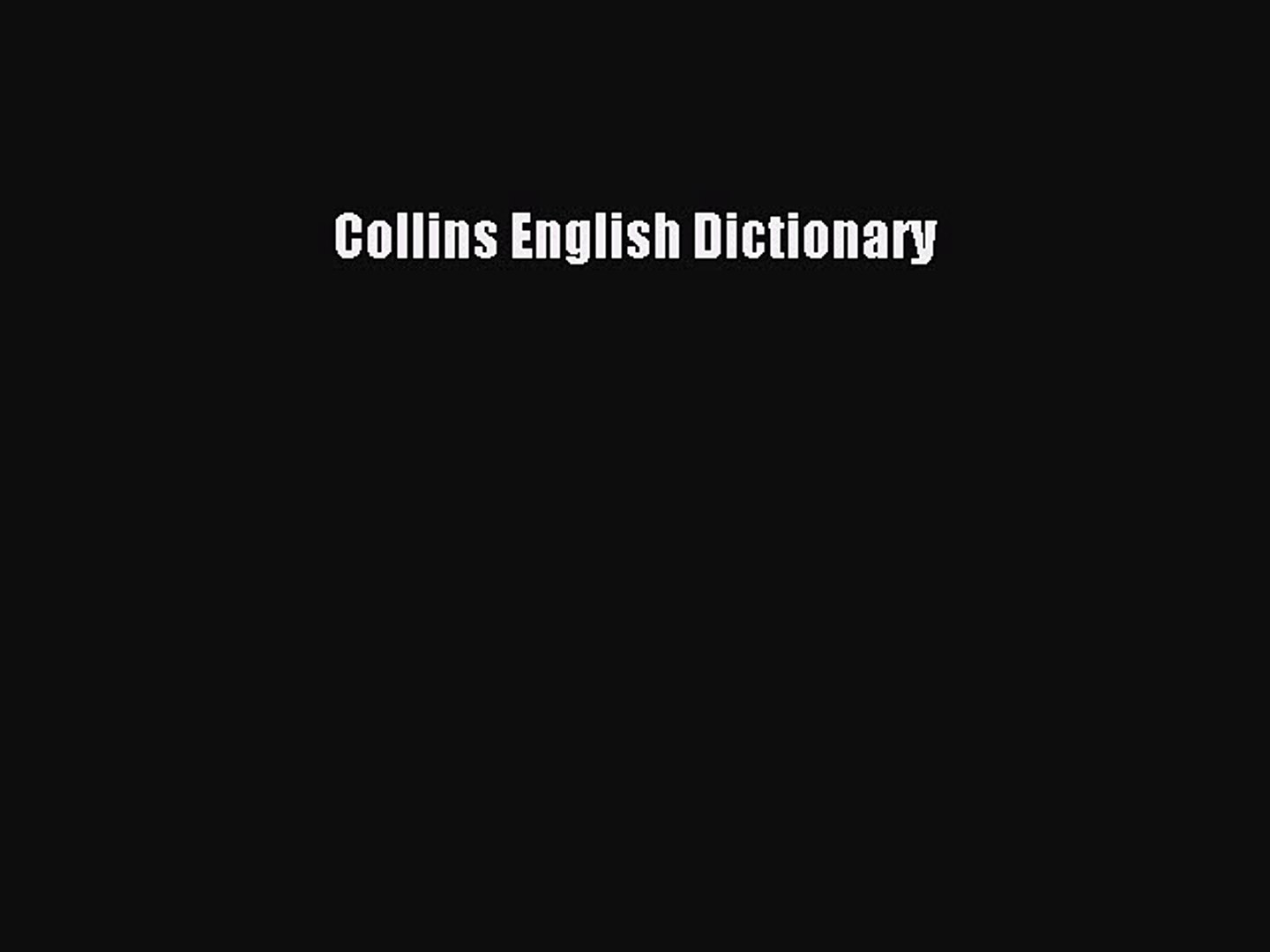 Read Collins English Dictionary Ebook Free