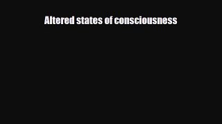 [PDF] Altered states of consciousness [Read] Full Ebook