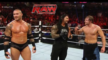 WWE RAW 8/3/15 Main Event Six Man Tag Team Match