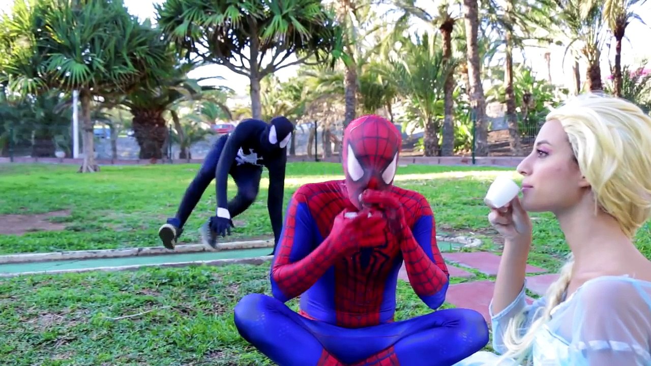 Spiderman vs Venom vs Frozen Elsa - Elsa Kidnapped - Real Life Superheroes Movie