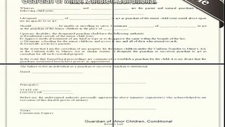 Free printable Guardian of Minor Children Conditional Forms