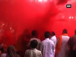 Devotees play ‘laddoo Holi’ in Mathura