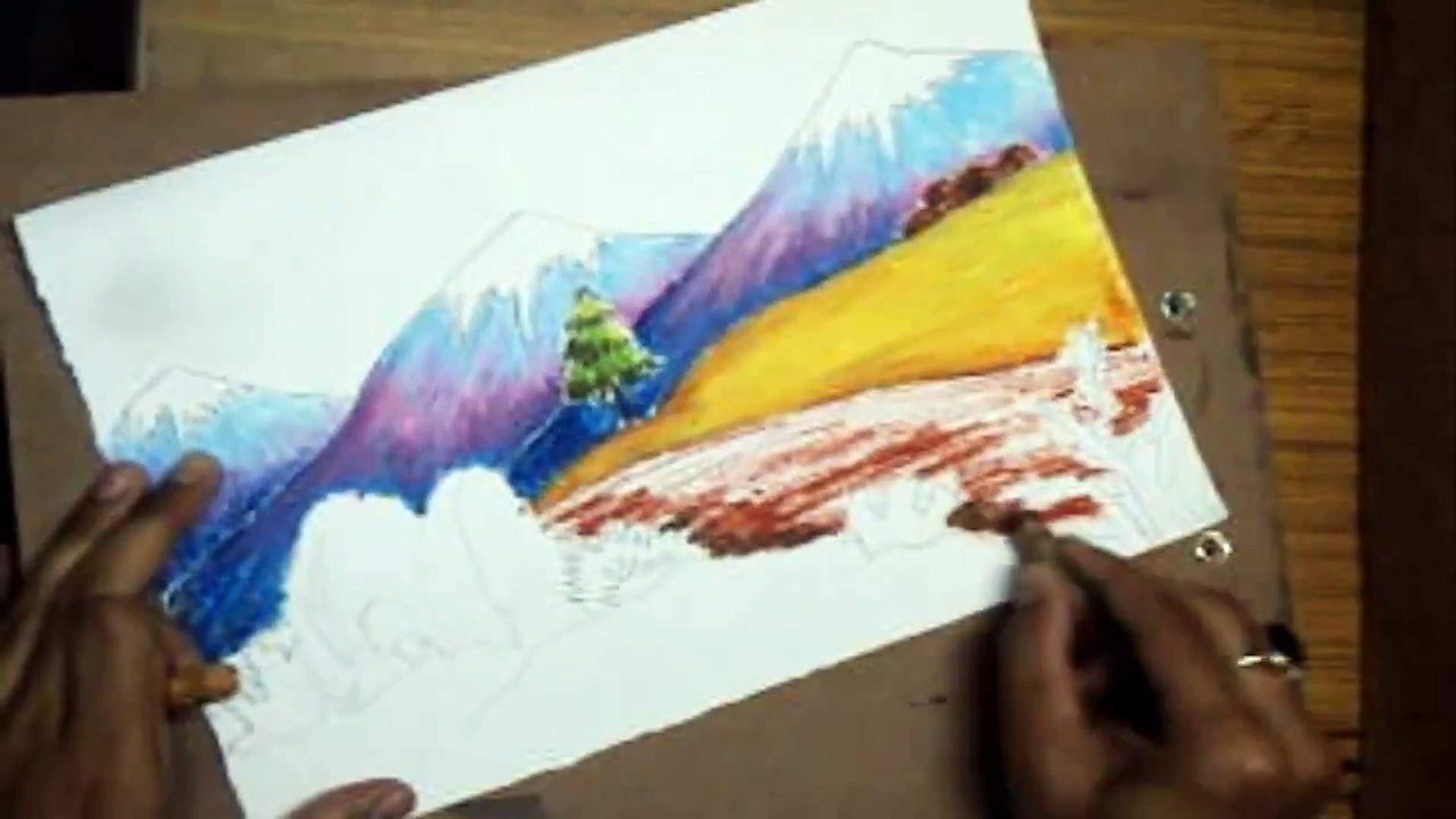 How To Draw A Mountain Landscape With Pastel Colors Video Dailymotion The first thing you want to do when drawing a landscape with colored pencils is sketch an outline of everything that you're going to be drawing. how to draw a mountain landscape with pastel colors