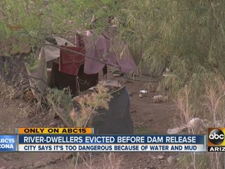 Homeless community evicted from riverbed camp