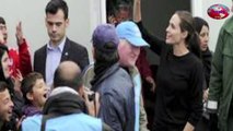 Angelina Jolie Mobbed by Media at the Refugee Camps in Greece