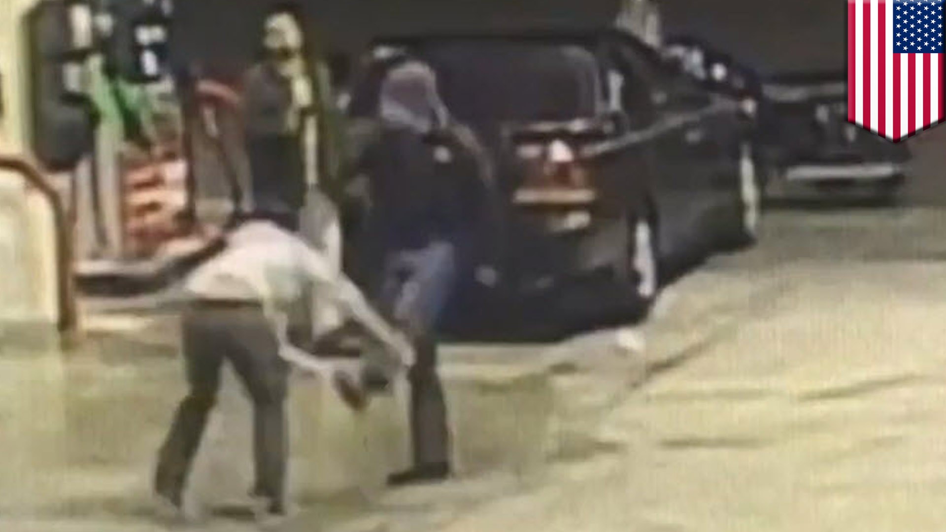 ⁣Biker yelling 'Trump! Trump! Trump!' assaults two college students outside gas station