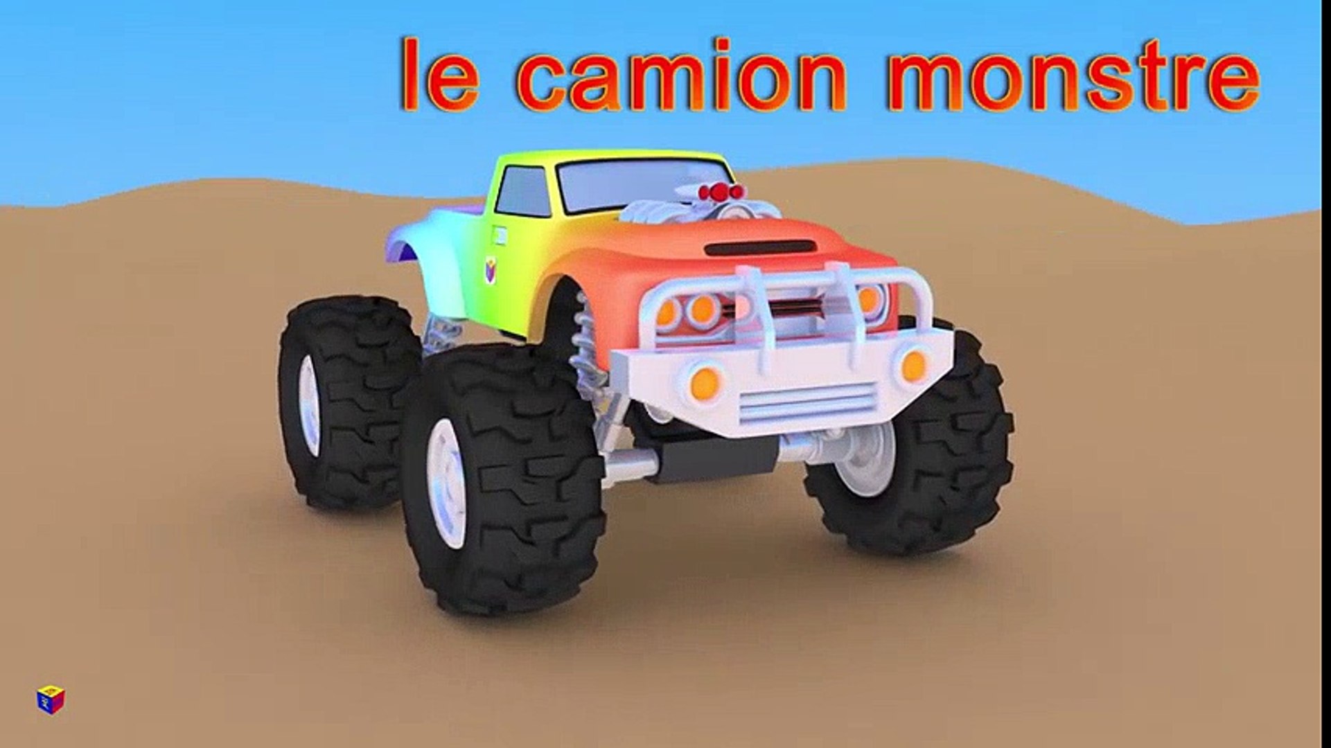 ⁣Jeu d'assemblage : le camion monstre. Dessin animé francais. Monster trucks for children  Tchou