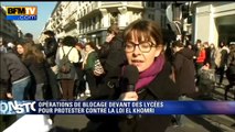 Loi Travail: les lycéens parisiens bloquent la rue de Rivoli