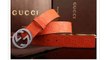 Gucci Leather GG Belt With G Buckle Orange Silver Buckle Sale