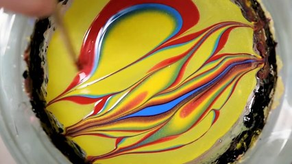 Colorful water marble for Spring