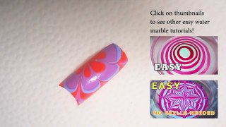 Easy flower water marble step by step tutorial for beginners