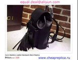 Gucci Bamboo Leather Backpack Black Replica for Sale