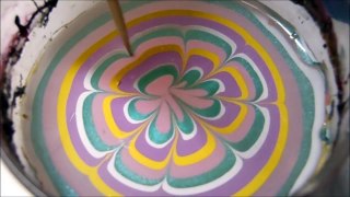 Gorgeous colorful pointed petal flower water marble
