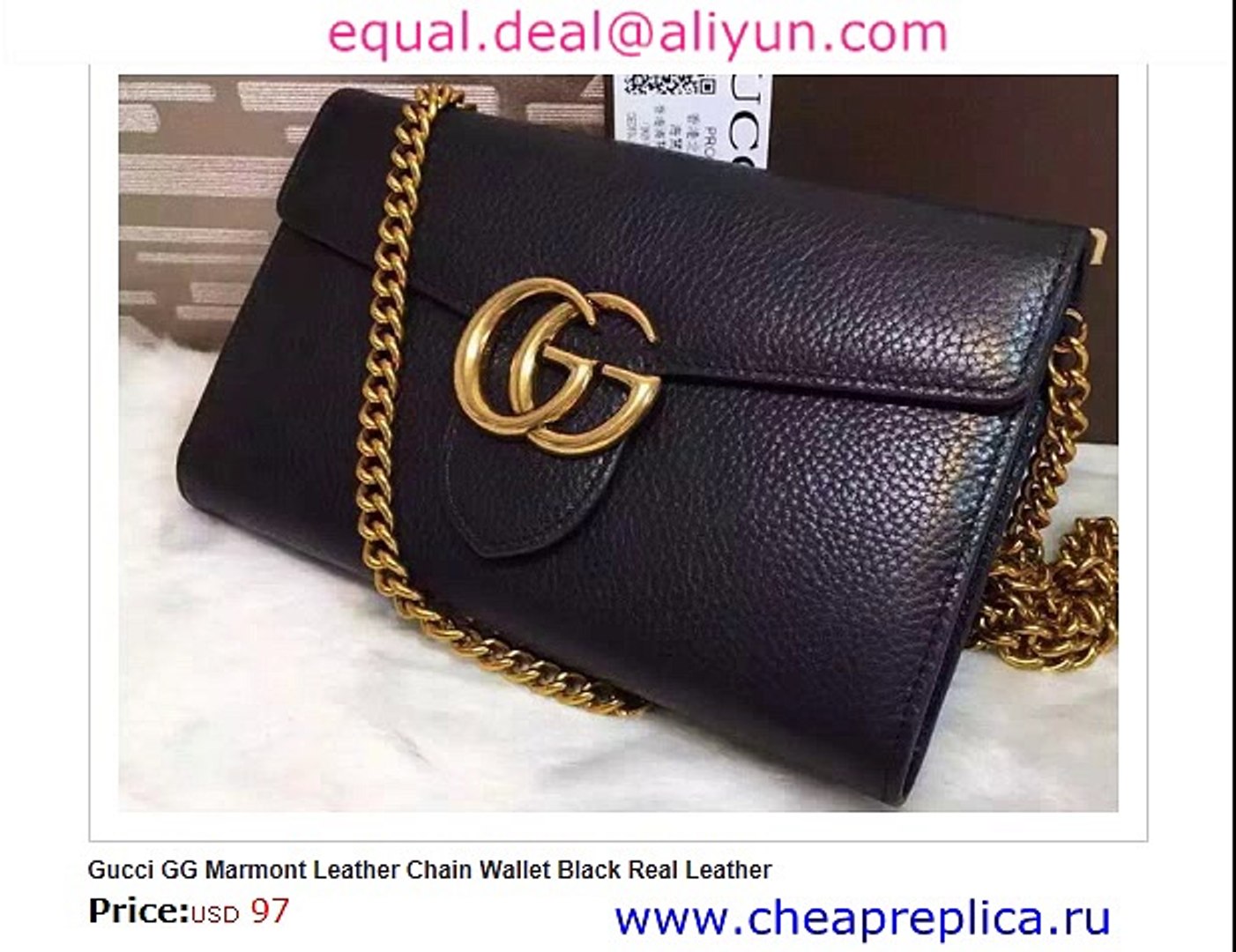 gucci gg marmont leather chain wallet