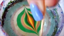 Very simple Fall leaf water marble