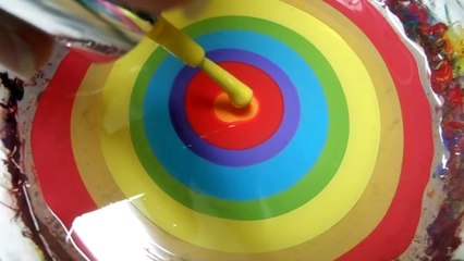 Rainbow leaf water marble design ♧