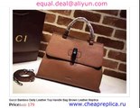 Gucci Bamboo Daily Leather Top Handle Bag Brown Leather Replica for Sale