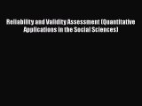 Download Reliability and Validity Assessment (Quantitative Applications in the Social Sciences)