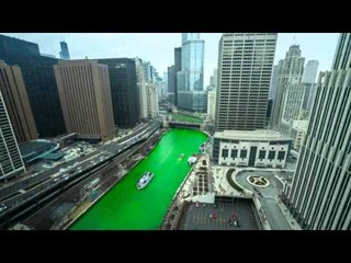 Video Captures the Chicago River as It Turns Green for St. Patrick's Day