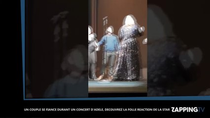 Un couple se fiance durant un concert d'Adele, découvrez l'incroyable réaction de la star (Vidéo)