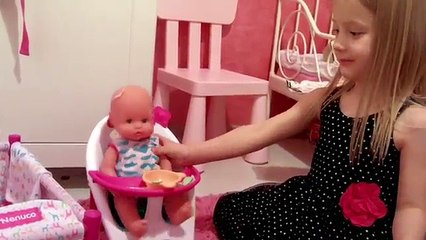 Baby Doll Bathtime NENUCO Toys Bedtime & Lunch Bath - Videos for Kids (Funny Videos 720p)