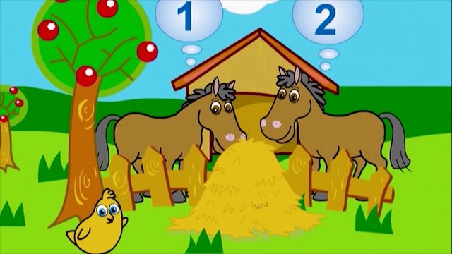 Мультики для самых маленьких. Ферма чисел. Цифры от 1 до 2. Считаем животных. Babyfirsttv