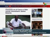 Asesinan en el Cauca a líder social colombiano James Balanta