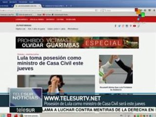 Brasil: Lula toma posesión como ministro de Casa Civil este jueves