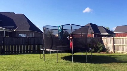 Unbelievable Trampoline Pool Trick Shot