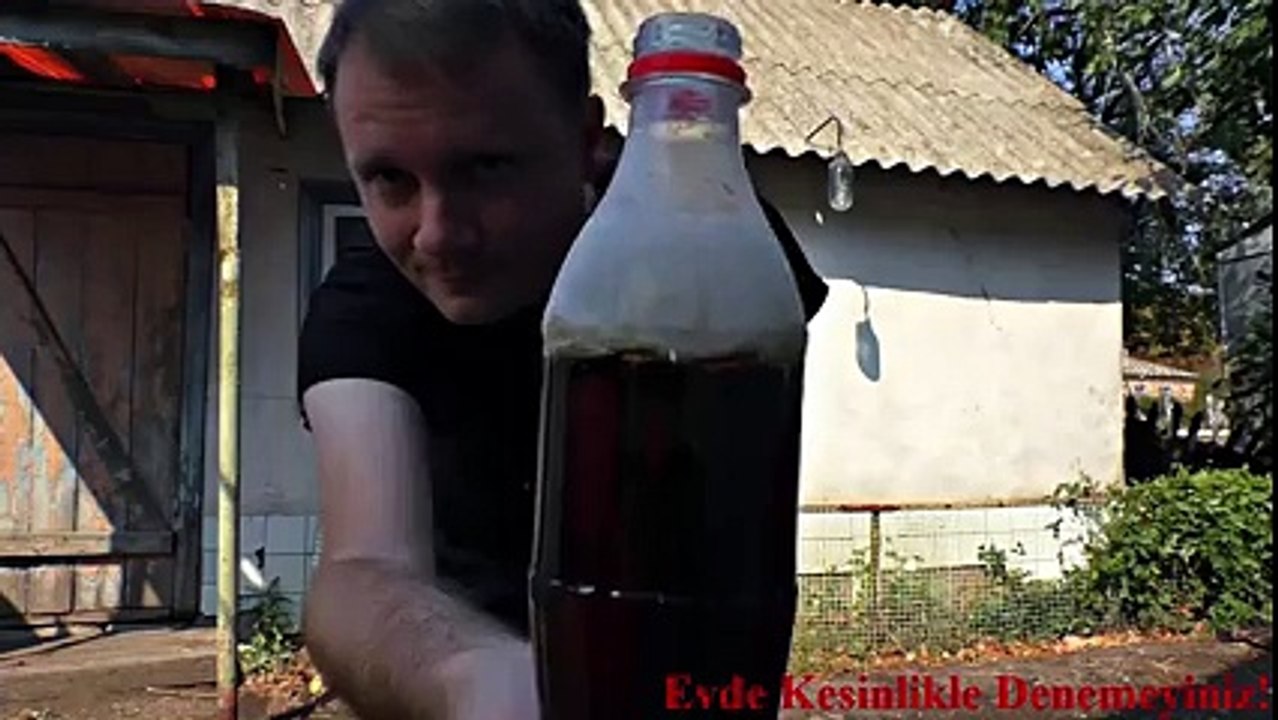 Kola Şişesinin İçine Çakmak Gazı Sıkılırsa.. Yok Böyle Bir Ş