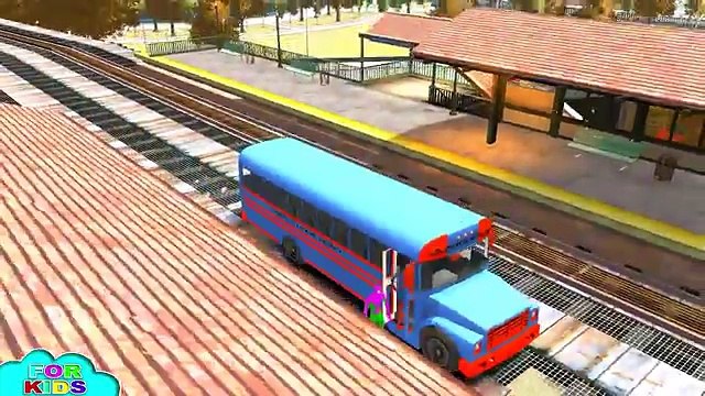 Spiderman COLORS Wheels On The Bus _ Custom McQueen CARS - Nursery Rhymes Songs for Children