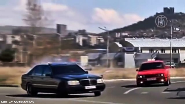 Drift Mercedes Benz W140 S 7.0 AMG & BMW E34 M5